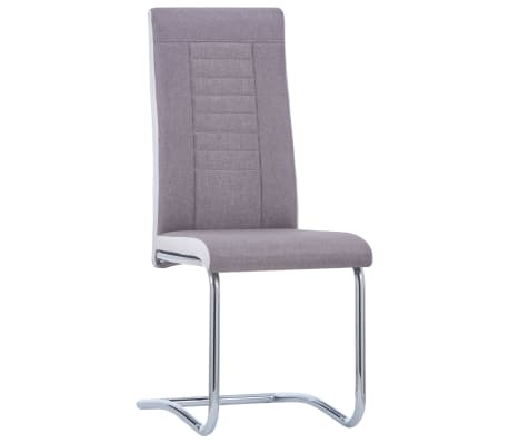 vidaXL Gembinės valgomojo kėdės, 6vnt., taupe spalvos, audinys