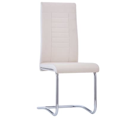 vidaXL Eetkamerstoelen 6 st stof crème