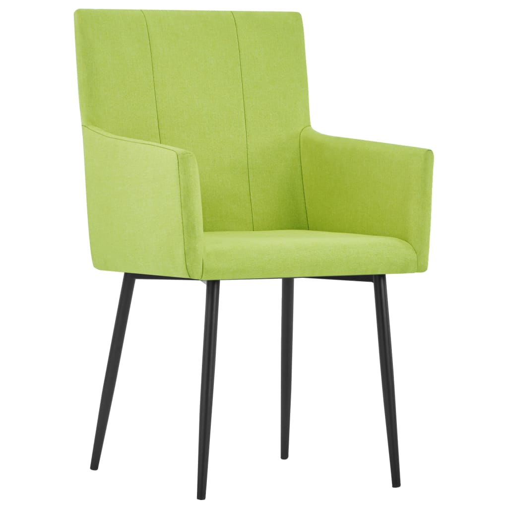 vidaXL Chaises à manger avec accoudoirs lot de 4 vert tissu