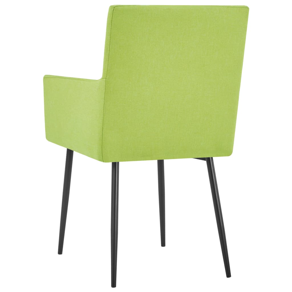 Esszimmerstühle mit Armlehnen 4 Stk. Grün Stoff-5