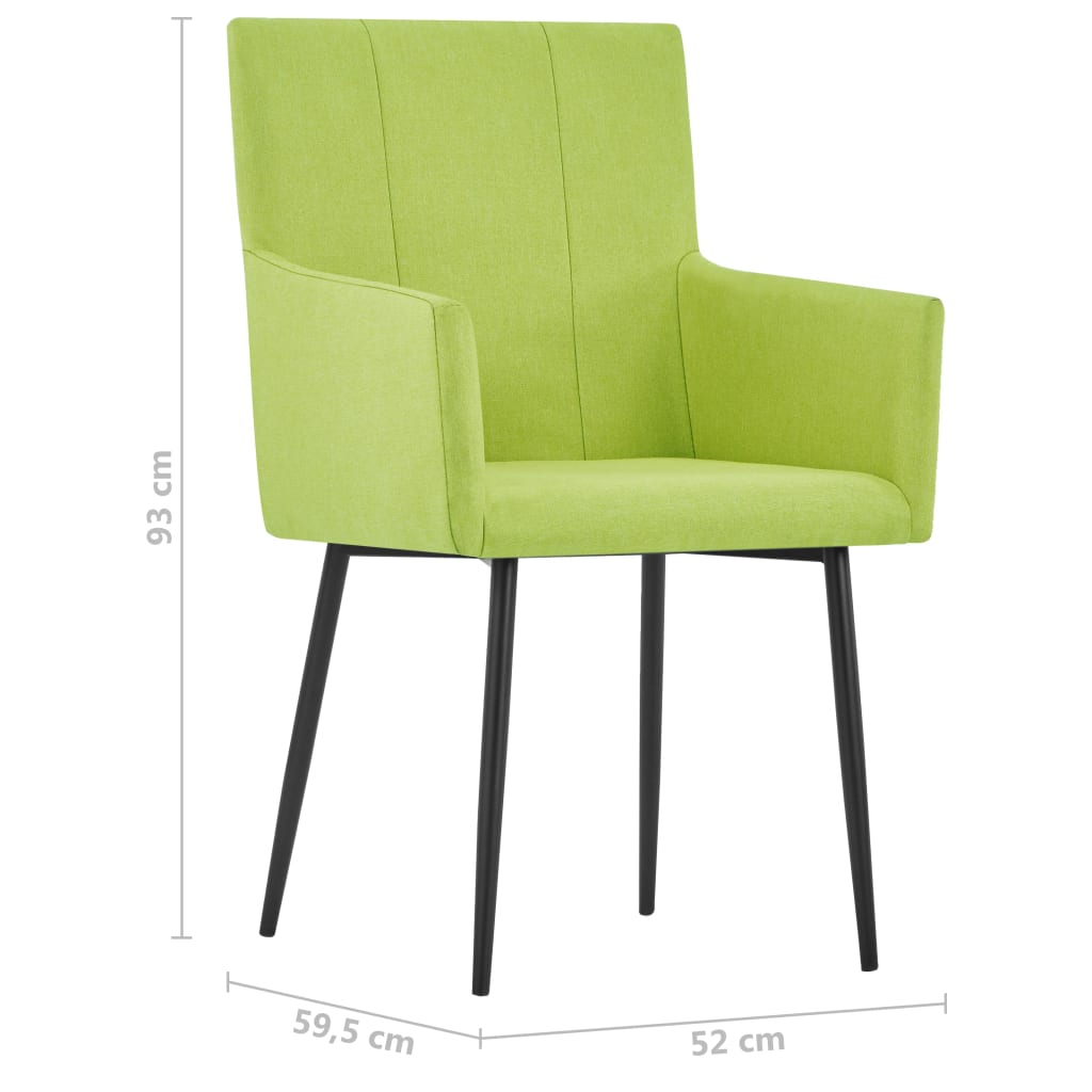 Esszimmerstühle mit Armlehnen 4 Stk. Grün Stoff-8