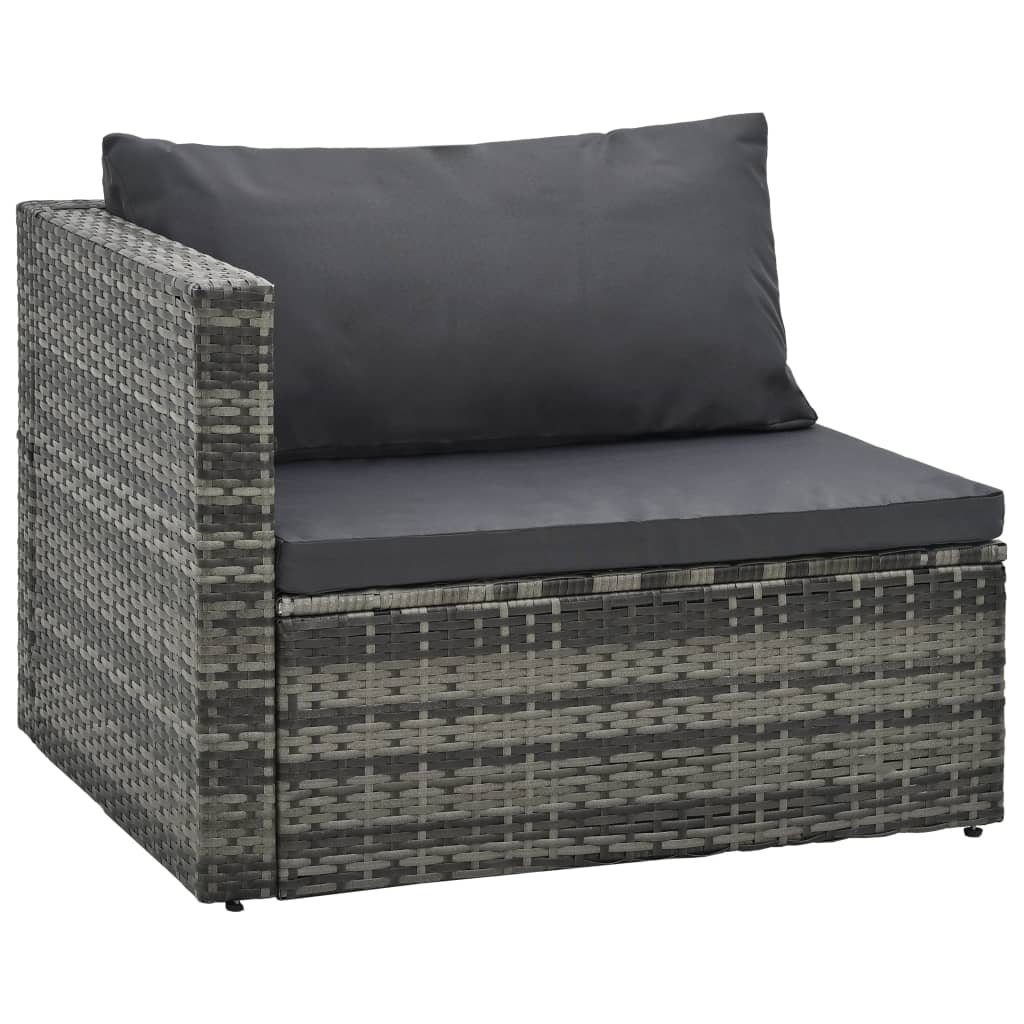 Thumbnail - vidaXL 5-tlg. Garten-Lounge-Set mit Auflagen Poly Rattan Grau