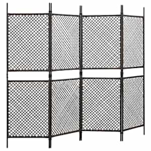 vidaXL Romdeler med 4 paneler polyrotting 240x200 cm brun