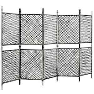 vidaXL Romdeler med 5 paneler polyrotting antrasitt 300x200 cm