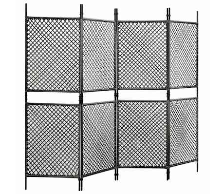 vidaXL Romdeler med 4 paneler polyrotting antrasitt 240x200 cm