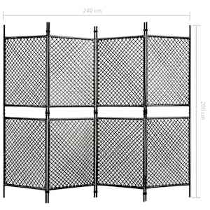 4dílný paraván polyratan antracitový 240 x 200 cm - obrázek 6