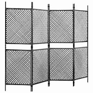 vidaXL Romdeler med 4 paneler polyrotting antrasitt 240x200 cm
