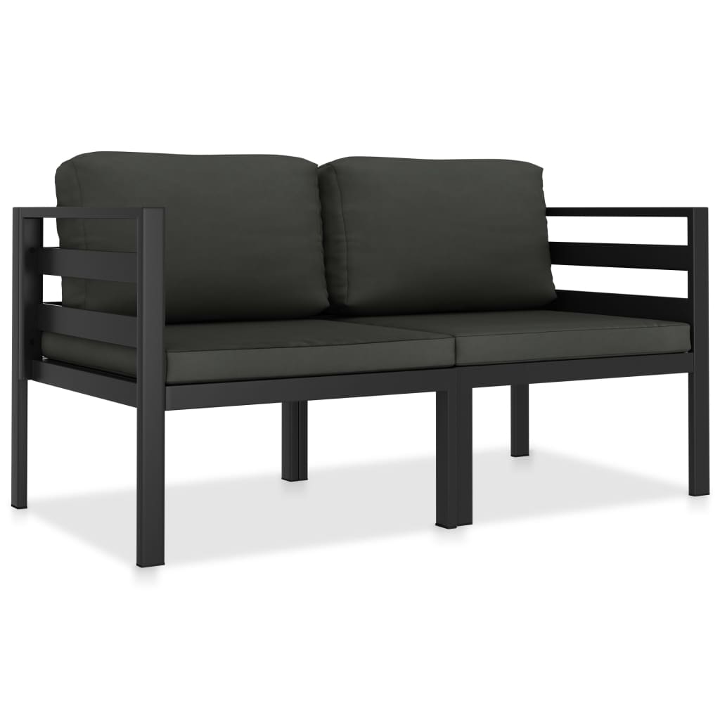 Image of vidaXL 2 Piece Garden Sofa Set with Cushions Aluminium Anthracite