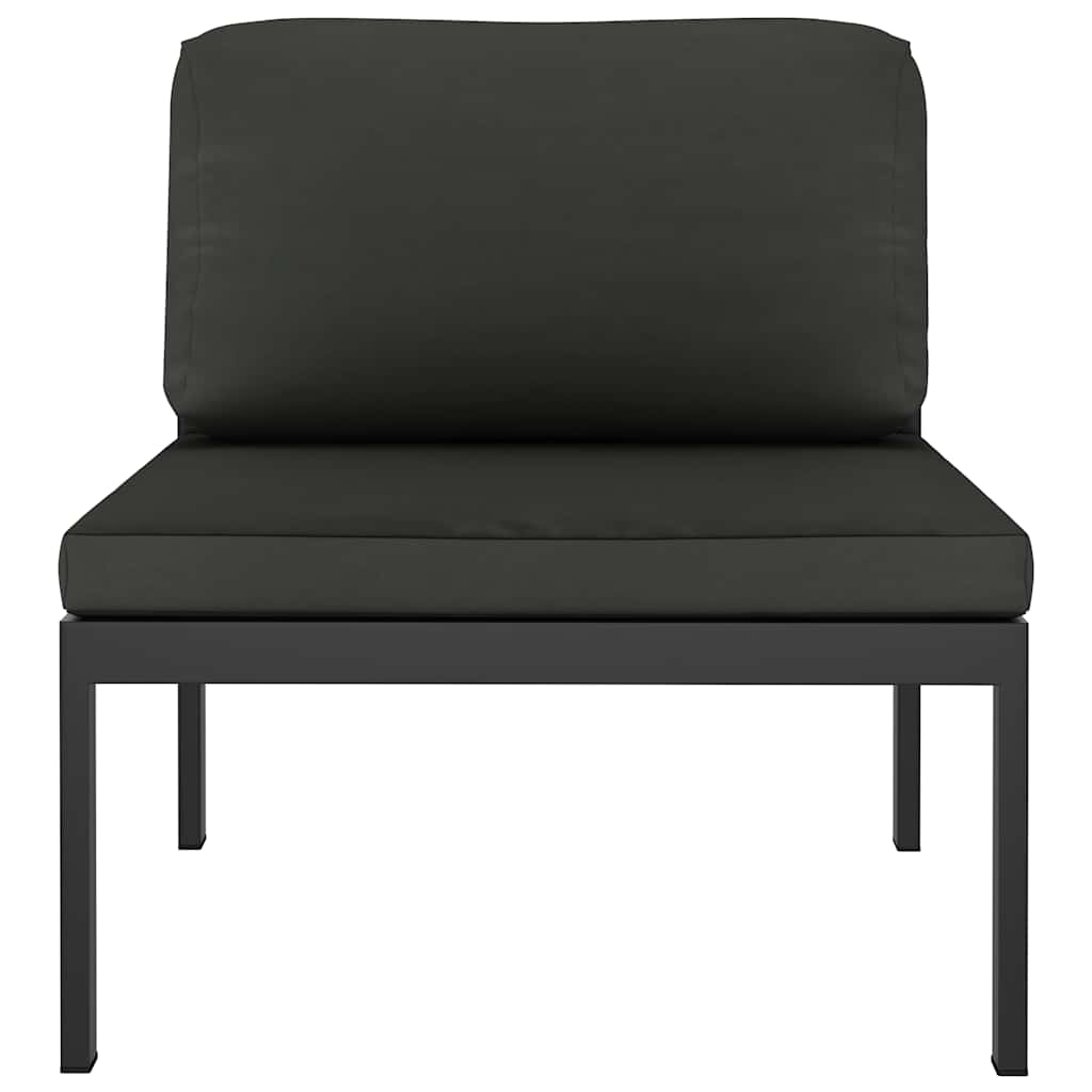 vidaXL Canapea modulară de mijloc cu perne, antracit, aluminiu