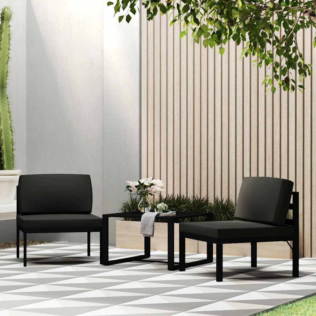 vidaXL Canapea modulară de mijloc cu perne, antracit, aluminiu