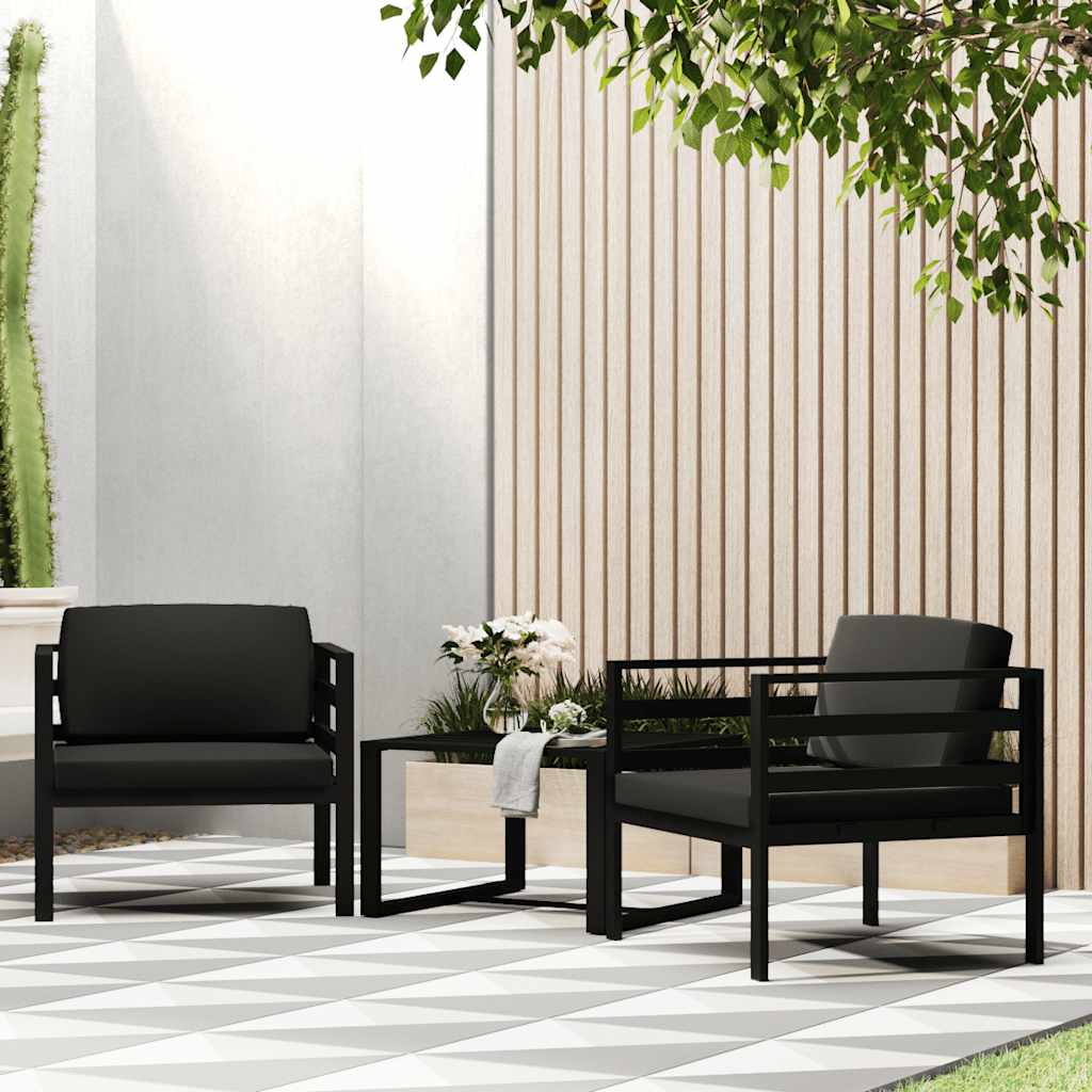 vidaXL Canapea de 1 persoană cu perne, antracit, aluminiu