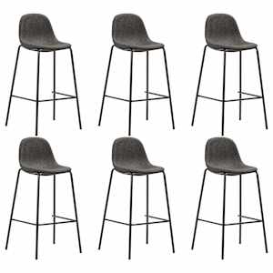 vidaXL baaripukid 6 tk, tumehall, kangas