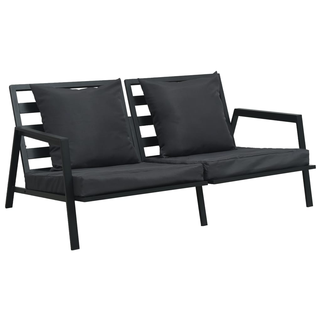 vidaXL 5-delige Loungeset met kussens aluminium donkergrijs afbeelding