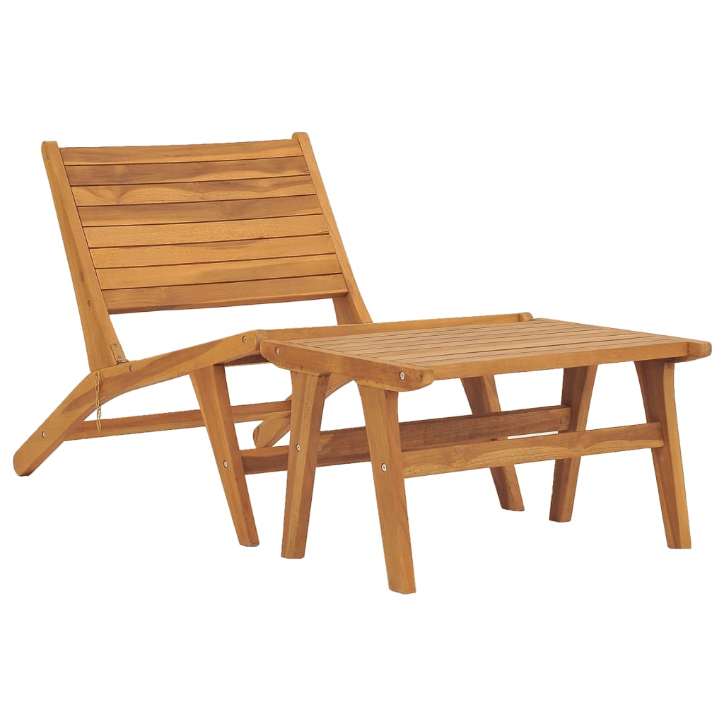 Zahradní židle s podnožkou masivní teakové dřevo