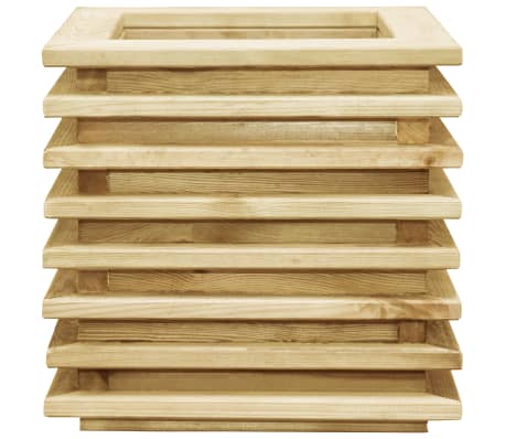 vidaXL Vazonas, 50x50x40cm, impregnuota pu&scaron;ies mediena, auk&scaron;tas