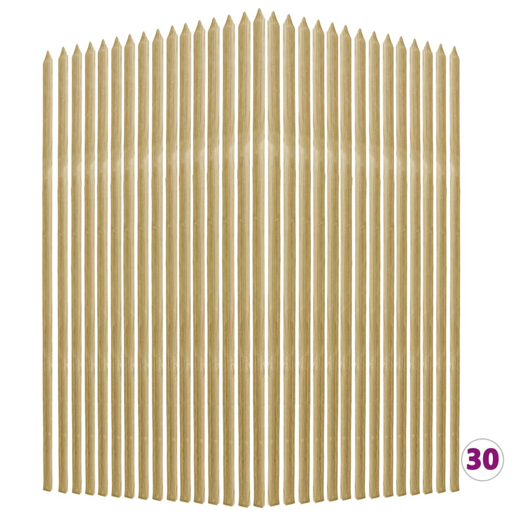 vidaXL Kasvien tukikepit 30 kpl 2,8×2,8×150 cm kyllästetty mänty