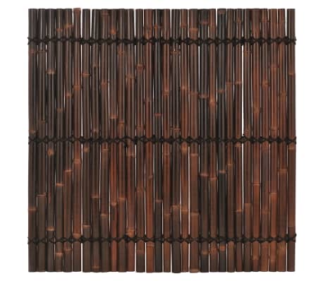 vidaXL dārza žoga panelis, 170x170 cm, tumši brūns bambuss