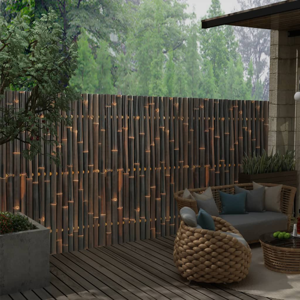 vidaXL Panou gard de grădină din bambus, maro închis, 120 x 150 cm