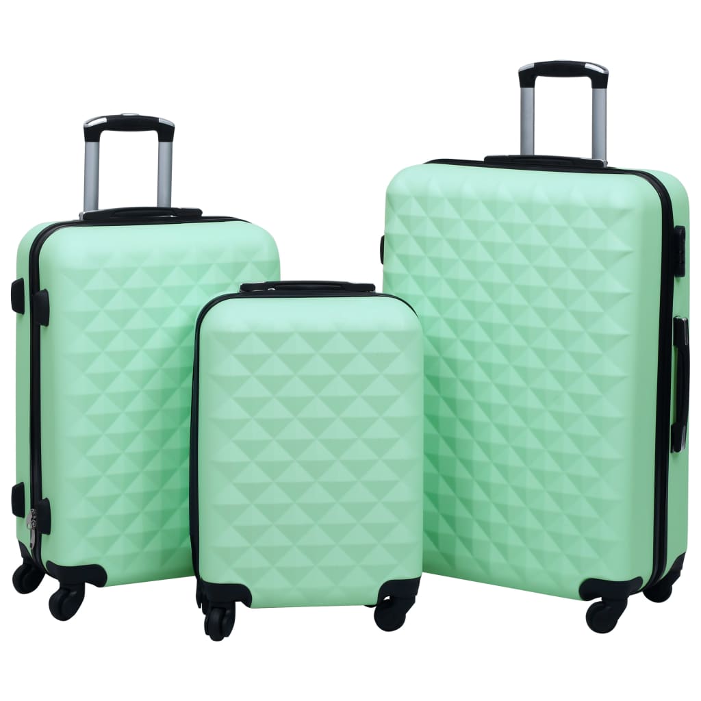 vidaXL Set de valize cu carcasă rigidă, 3 piese, verde mentă, ABS vidaXL