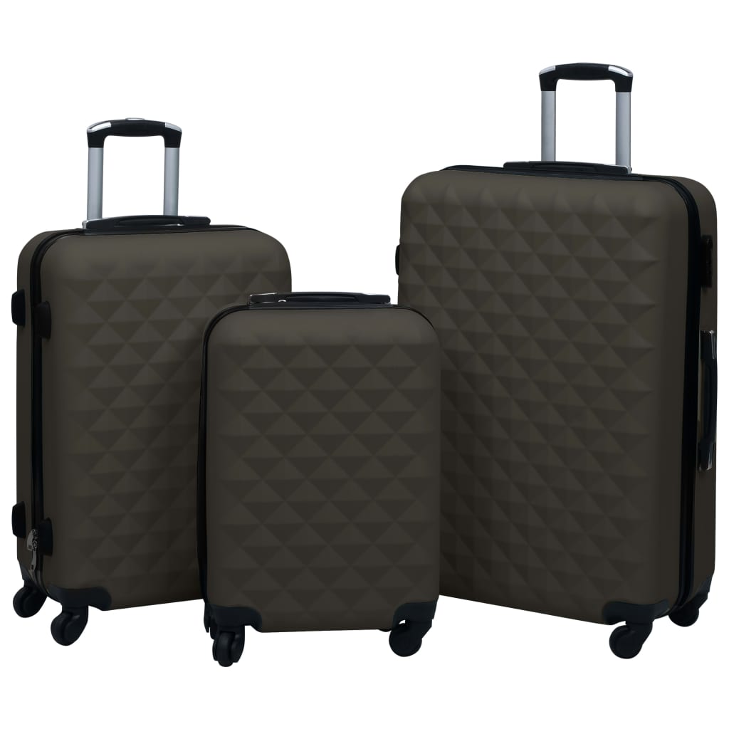 vidaXL Set de valize cu carcasă rigidă, 3 piese, antracit, ABS vidaXL