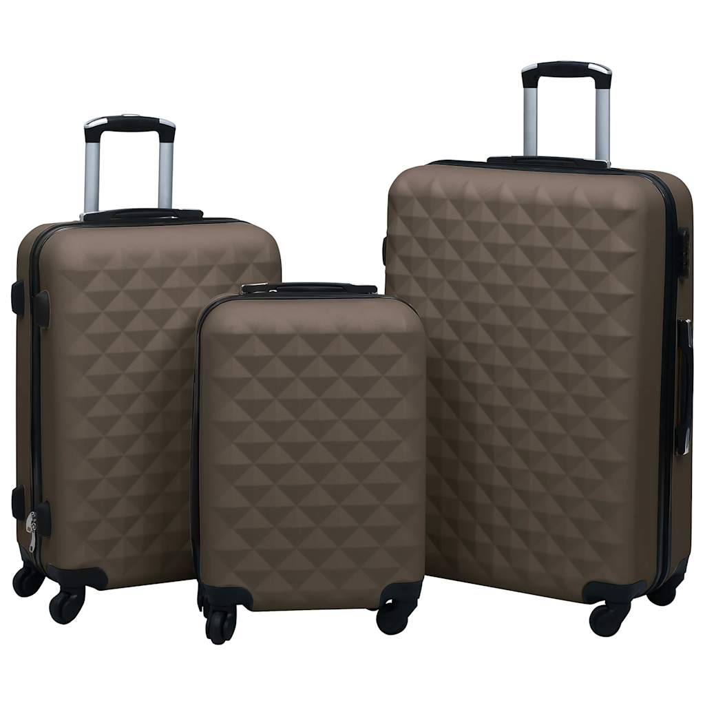 vidaXL Hartschalen-Trolley-Set 3 Stk. Braun ABS