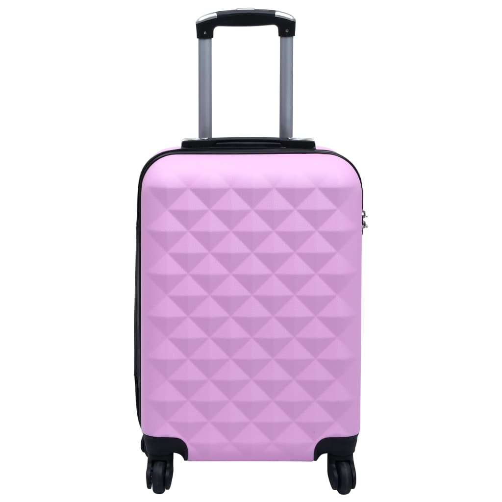 Rózsaszín ABS keményfalú gurulós bőrönd 