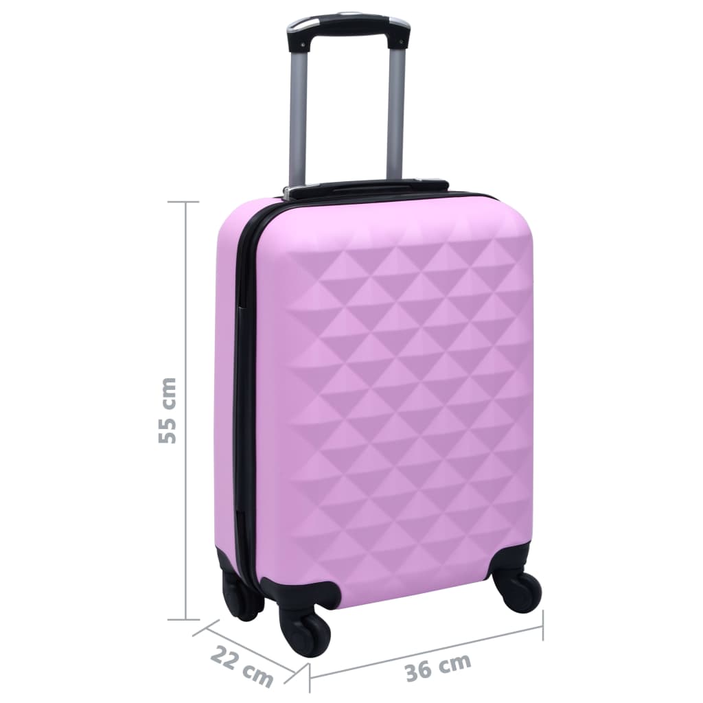 Rózsaszín ABS keményfalú gurulós bőrönd 