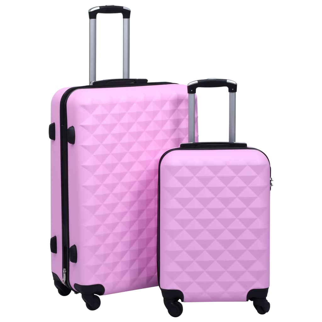 vidaXL Set de valize cu carcasă rigidă, 2 piese, roz, ABS vidaXL