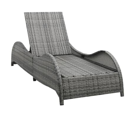 vidaXL Chaise longue avec coussin Résine tressée Anthracite vidaXL Chaise longue avec coussin Résine tressée Anthracite