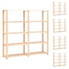 vidaXL 5-korruselised hoiuriiulid 5 tk 170x38x170 cm m&auml;nnipuit 500 kg
