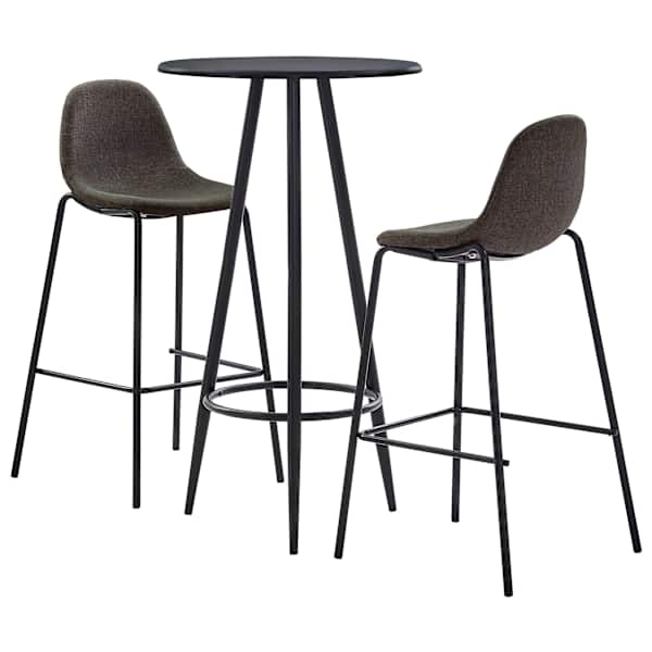 vidaXL 3-osaline baarikomplekt, kangas, tumehall
