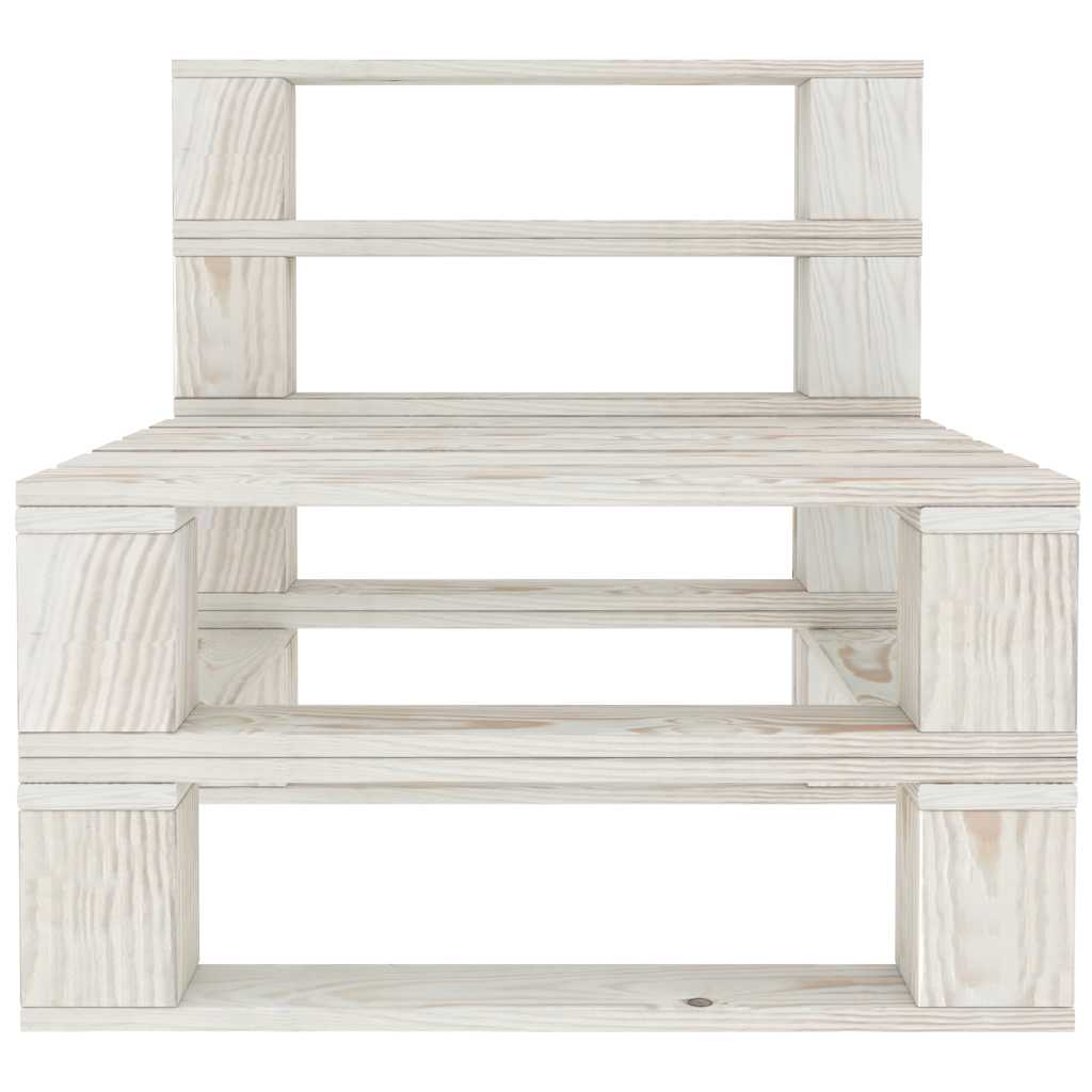 VidaXL Tuinmiddenbank Pallet Hout Wit