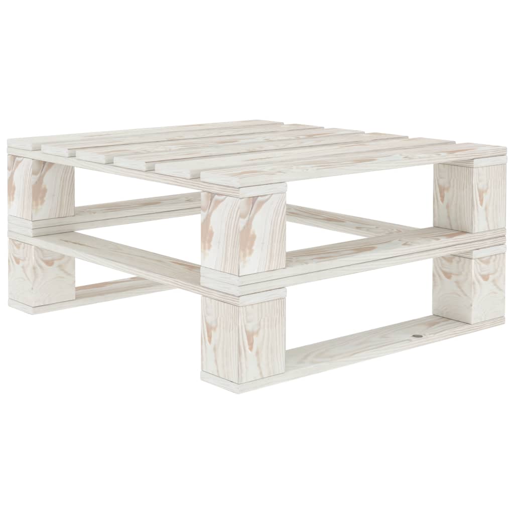 Petrashop  Zahradní paletový stůl bílý dřevo