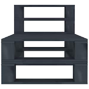 vidaXL Vidurinė sodo sofos dalis i&scaron; palečių, pilkos spalvos, mediena