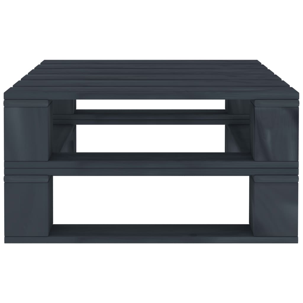 vidaXL Garden Pallet Table Grey Wood