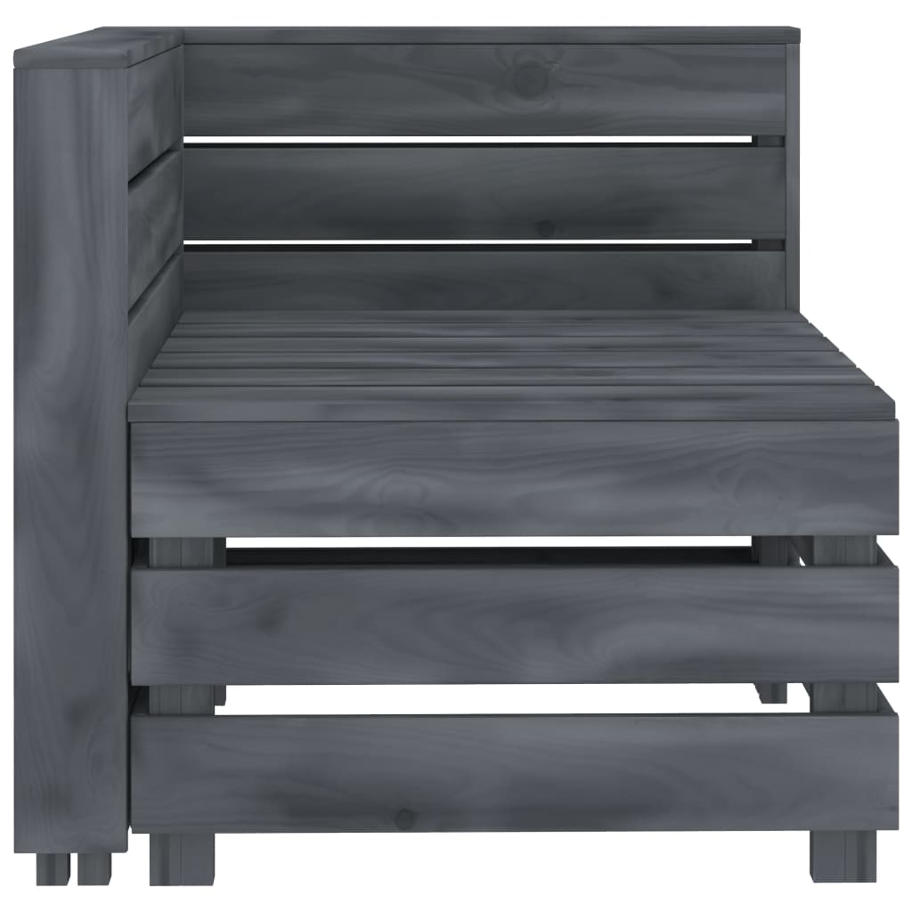 vidaXL Garden Pallet Corner Sofa Wood Grey