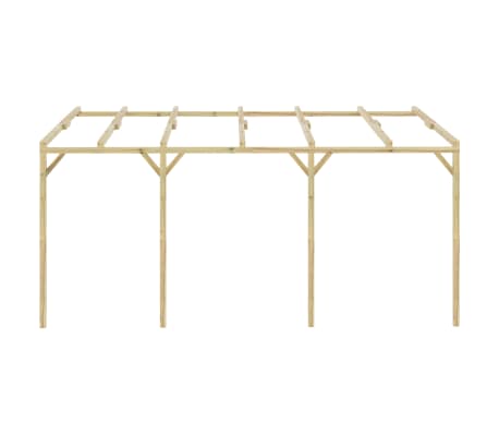 vidaXL Pérgola de alpendre 5x3x2,1 m madeira