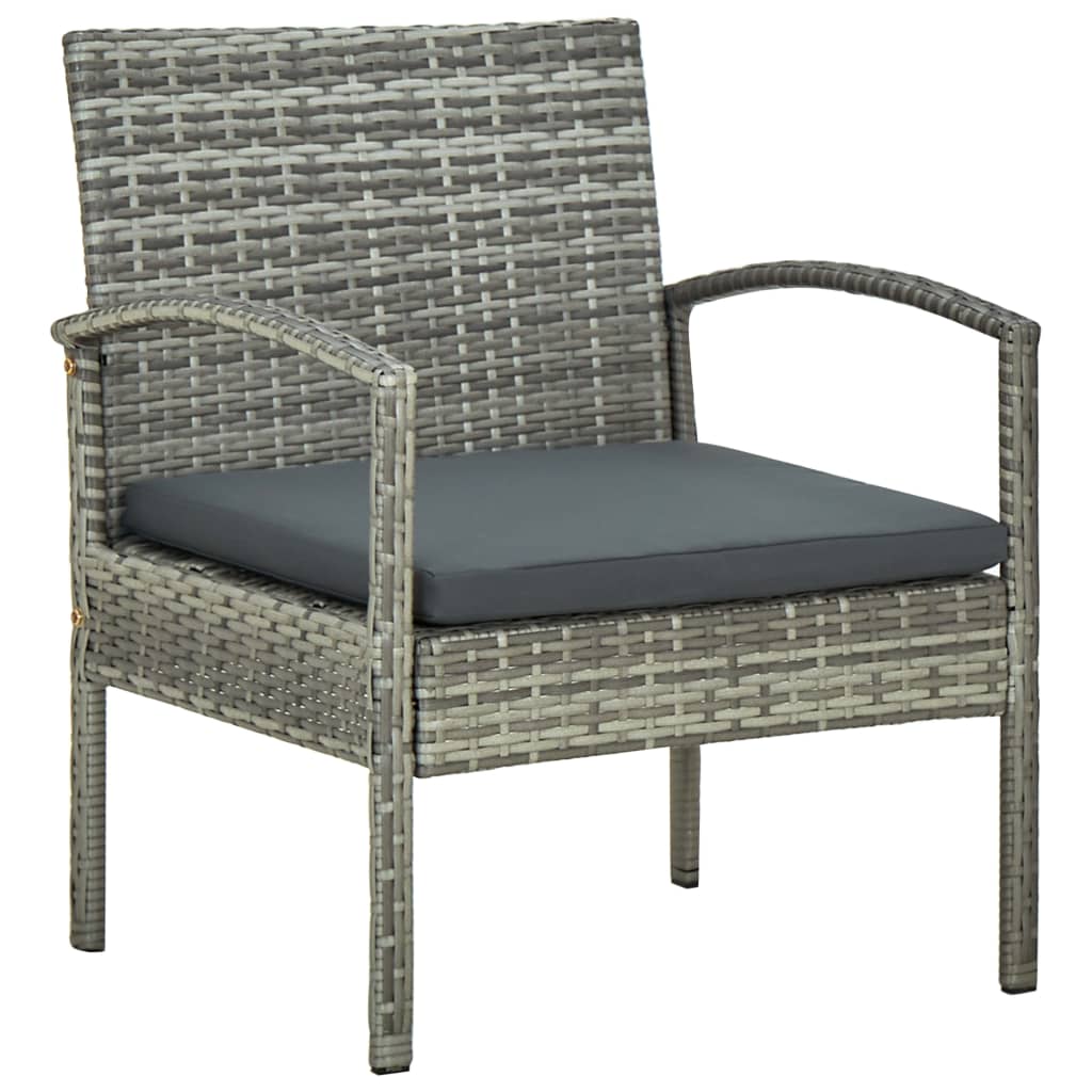 Vrtna stolica od poliratana s jastukom siva