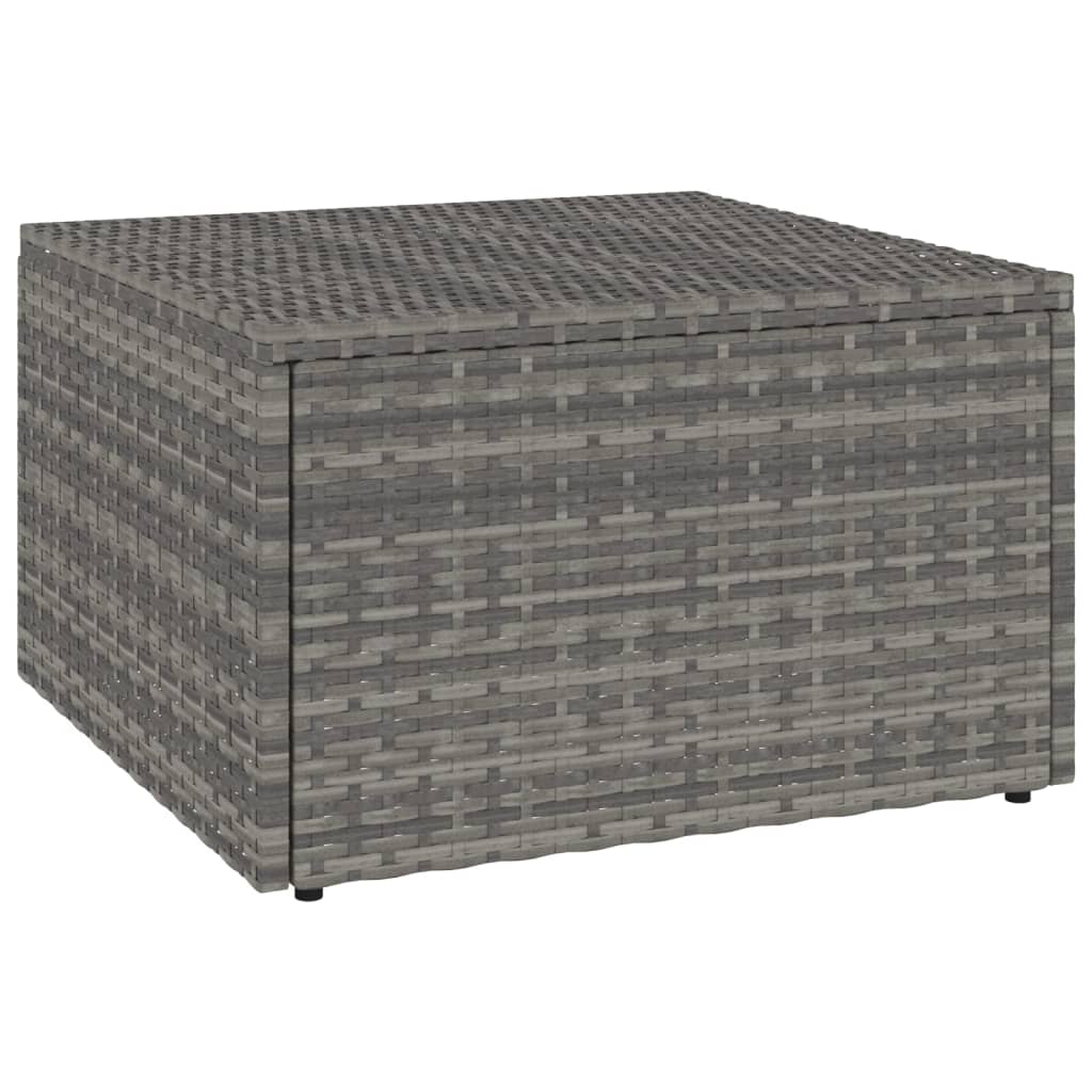 Градински комплект с възглавници, 4 части, полиратан, сив