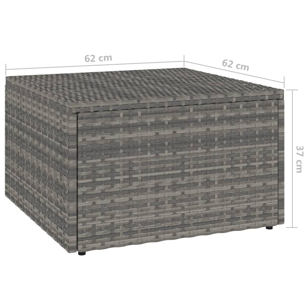 Градински комплект с възглавници, 4 части, полиратан, сив