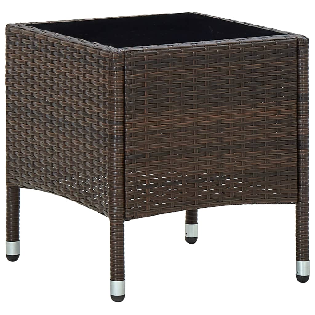 vidaXL havebord 40x40x45 cm polyrattan brun