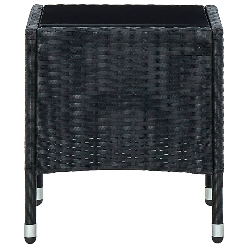  Záhradný stôl čierny 40x40x45 cm polyratanový