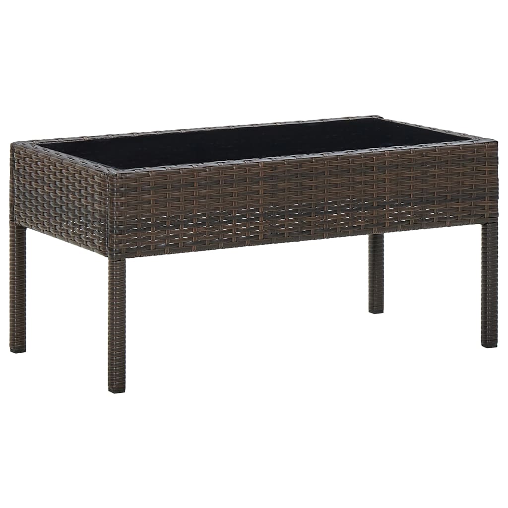 vidaXL Gartentisch Braun 75x40x37 cm Poly Rattan