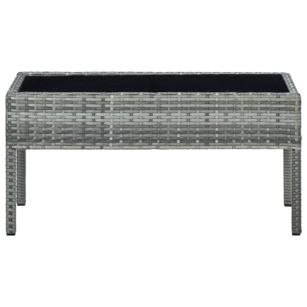 vidaXL Záhradný stôl sivý 75x40x37 cm polyratanový