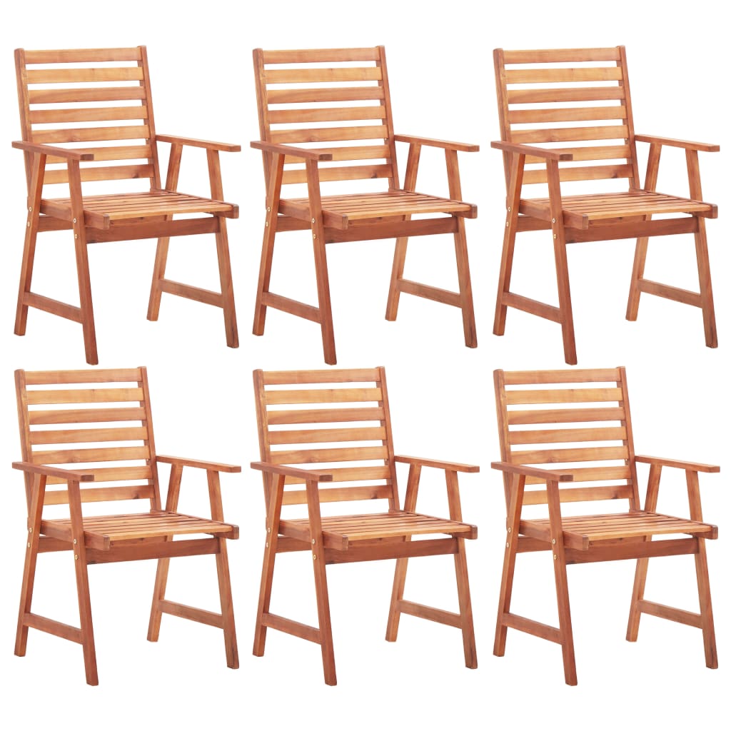 Outdoor Dining Chairs 6 Piece Solid Acacia Wood
