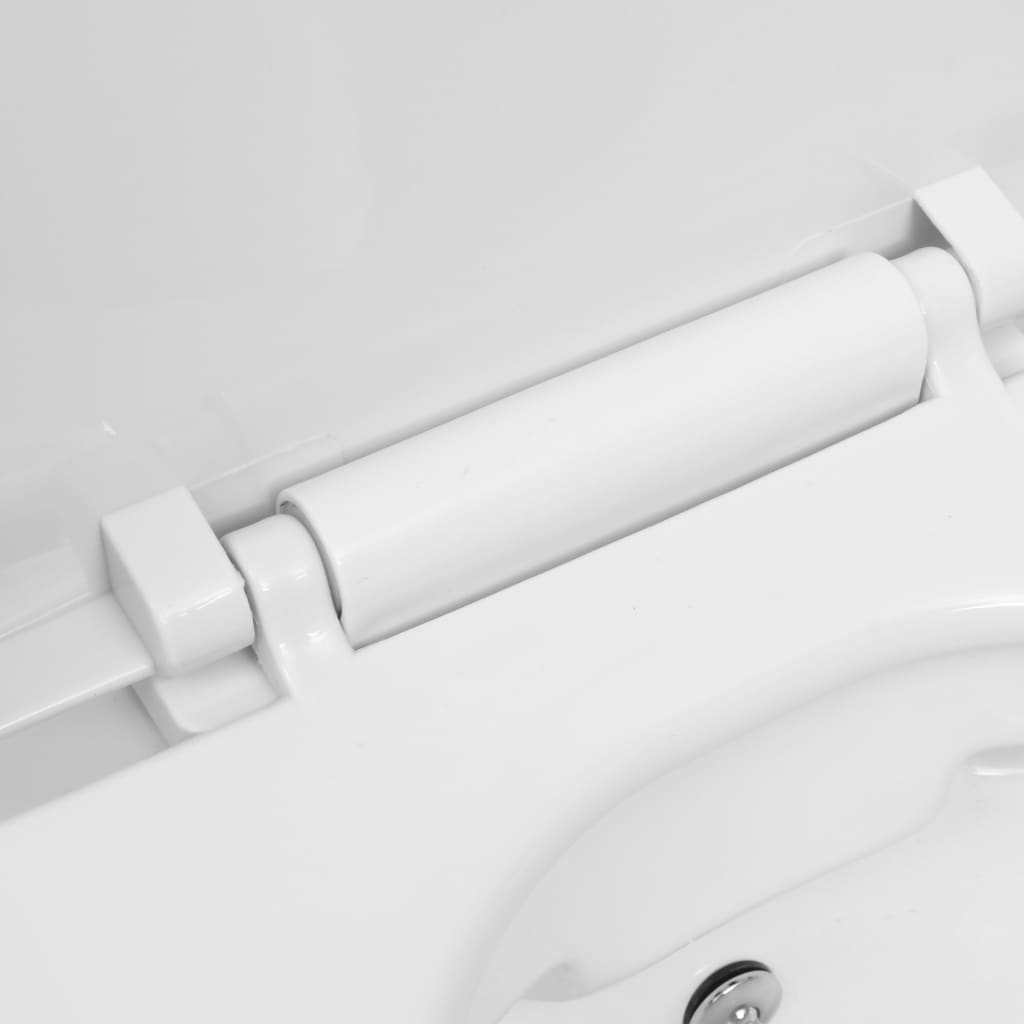 Fehér kerámia perem nélküli fali WC bidé funkcióval 