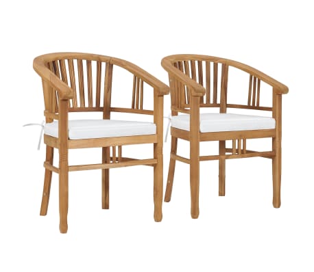 vidaXL Gartenstühle mit Kissen 2 Stk. Teak Massivholz vidaXL Gartenstühle mit Kissen 2 Stk. Teak Massivholz