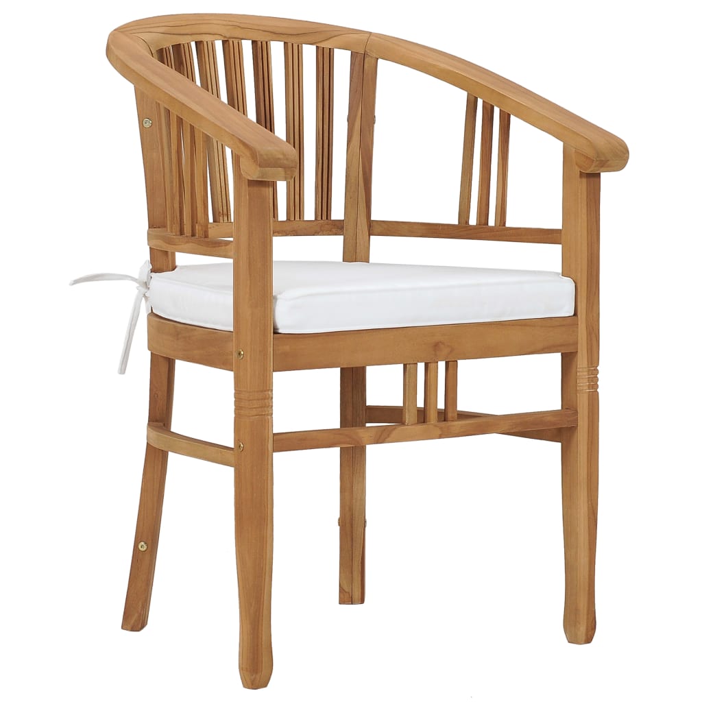 

vidaXL Tuinstoelen 2 st met kussens massief teakhout