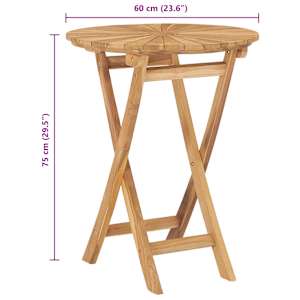 Skládací zahradní stolek 60 cm masivní teakové dřevo - obrázek 7