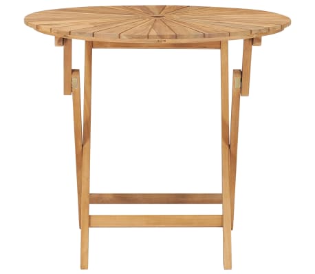 vidaXL Sammenleggbart hagebord &Oslash; 85 cm heltre teak